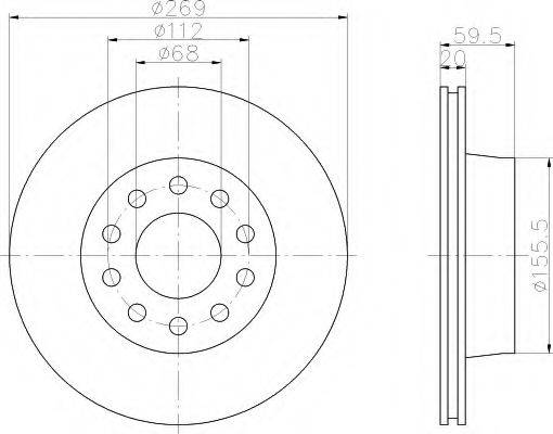 HELLA 8DD355103851 гальмівний диск