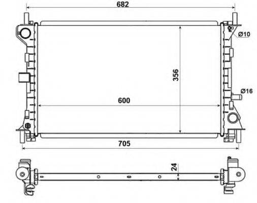 NRF 509638 Радіатор, охолодження двигуна