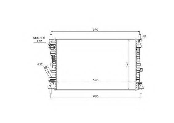 NRF 53743 Радіатор, охолодження двигуна