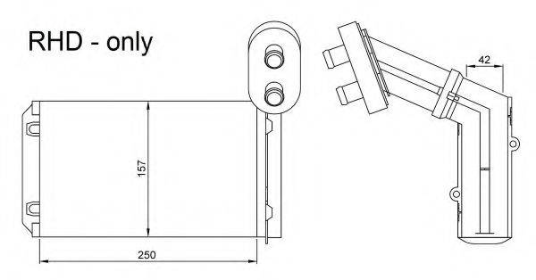 NRF 54253 Теплообмінник, опалення салону