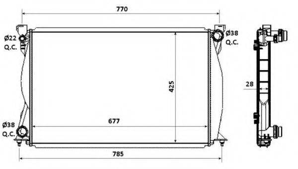 NRF 58359 Радіатор, охолодження двигуна