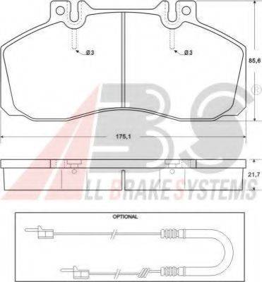 A.B.S. 36665 Комплект гальмівних колодок, дискове гальмо