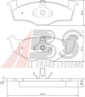 A.B.S. 36969 Комплект гальмівних колодок, дискове гальмо