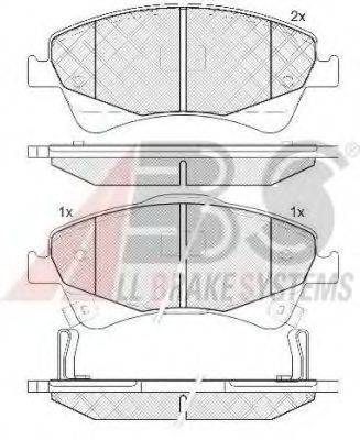 A.B.S. 37722 Комплект гальмівних колодок, дискове гальмо