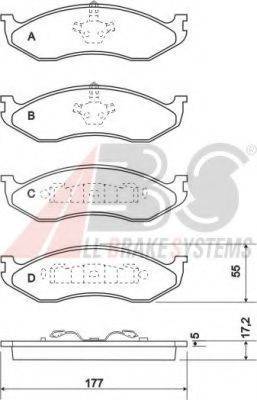 A.B.S. 38477 Комплект гальмівних колодок, дискове гальмо