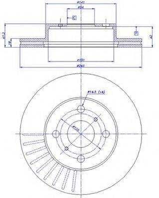 CAR 142980 гальмівний диск