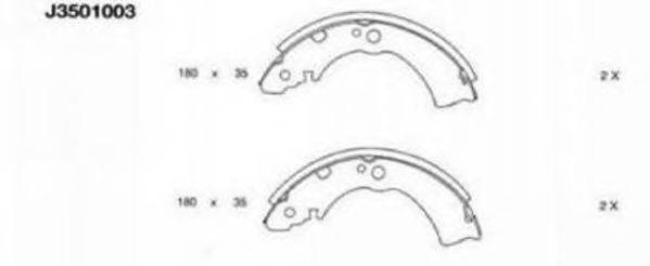 NIPPARTS J3501003 Комплект гальмівних колодок