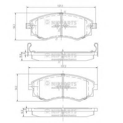 NIPPARTS J3601055 Комплект гальмівних колодок, дискове гальмо