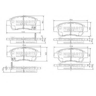 NIPPARTS J3602086 Комплект гальмівних колодок, дискове гальмо