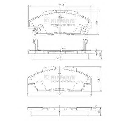 NIPPARTS J3604052 Комплект гальмівних колодок, дискове гальмо