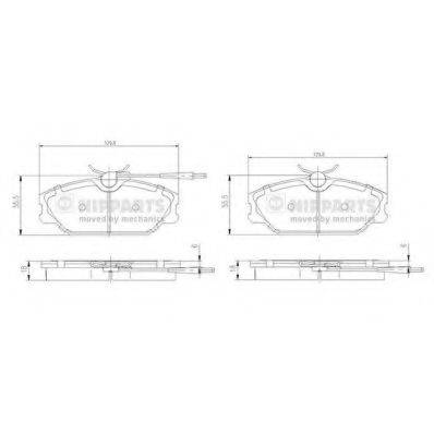 NIPPARTS N3600917 Комплект гальмівних колодок, дискове гальмо