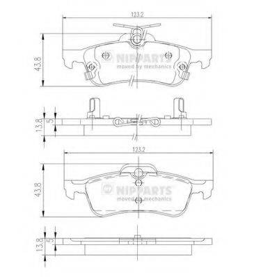 NIPPARTS N3612036 Комплект гальмівних колодок, дискове гальмо