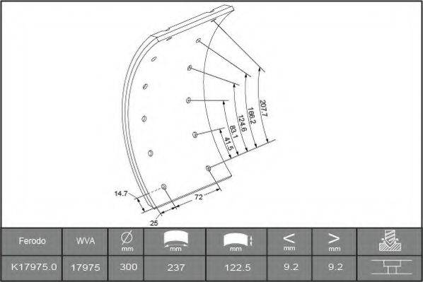 BERAL 1735109306015613 Комплект гальмівних черевиків, барабанні гальма