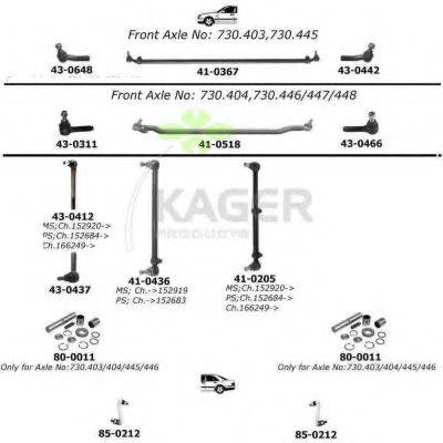 KAGER 800119 Підвіска колеса