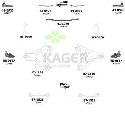 KAGER 801262 Підвіска колеса