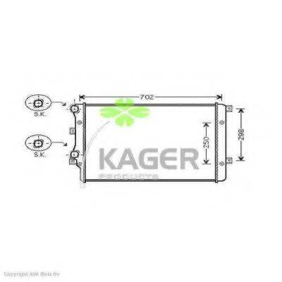 KAGER 311227 Радіатор, охолодження двигуна