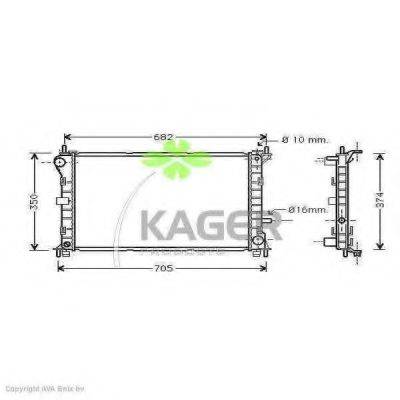 KAGER 312271 Радіатор, охолодження двигуна