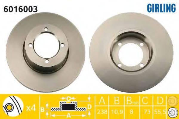 GIRLING 6016003 гальмівний диск