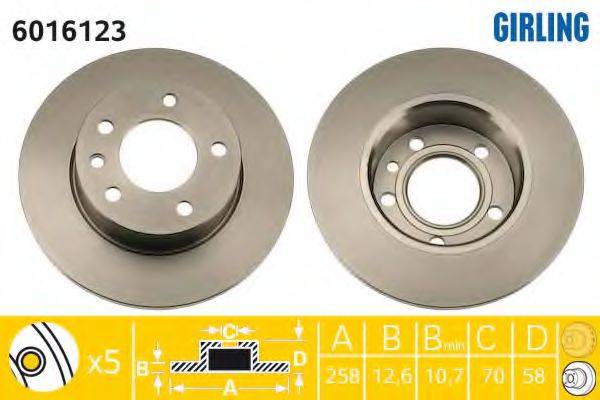 GIRLING 6016123 гальмівний диск
