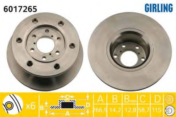 GIRLING 6017265 гальмівний диск