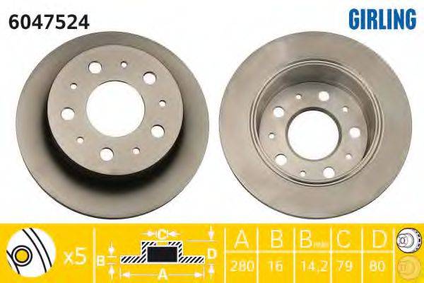 GIRLING 6047524 гальмівний диск