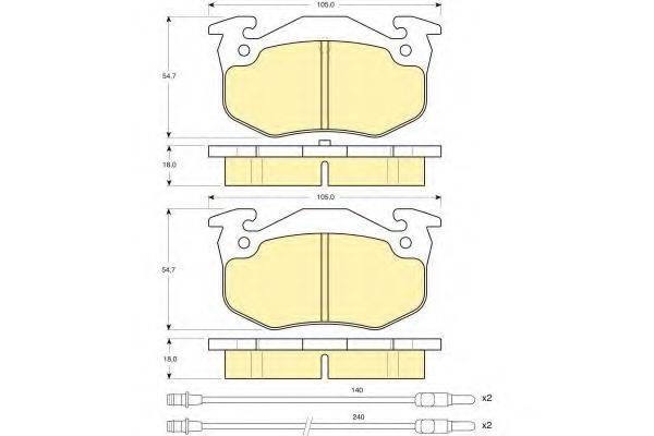 GIRLING 6103133 Комплект гальмівних колодок, дискове гальмо
