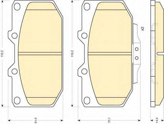 GIRLING 6110069 Комплект гальмівних колодок, дискове гальмо