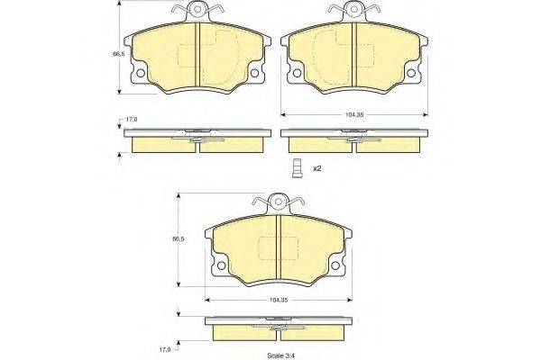 GIRLING 6112231 Комплект гальмівних колодок, дискове гальмо