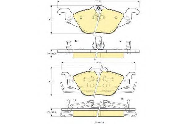 GIRLING 6113512 Комплект гальмівних колодок, дискове гальмо