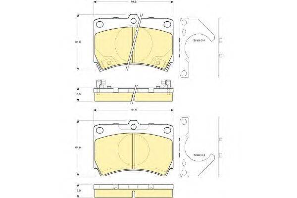 GIRLING 6132529 Комплект гальмівних колодок, дискове гальмо