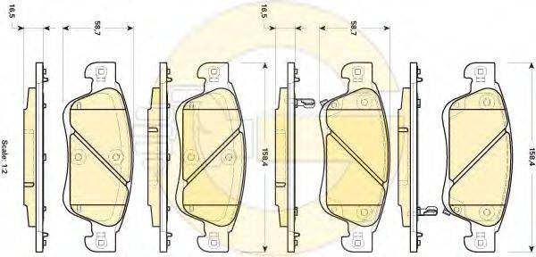 GIRLING 6135034 Комплект гальмівних колодок, дискове гальмо