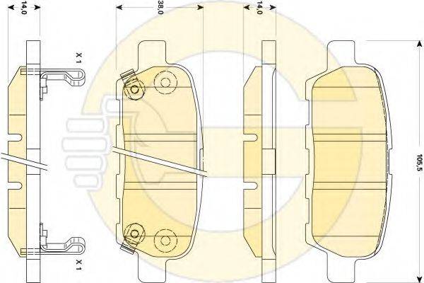 GIRLING 6135069 Комплект гальмівних колодок, дискове гальмо