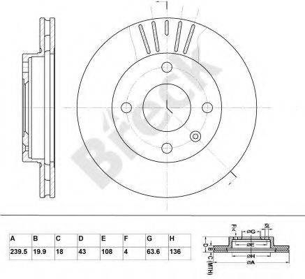 BRECK BR318VA100 гальмівний диск