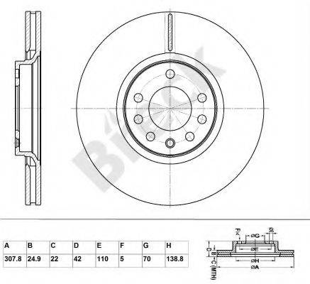 BRECK BR371VA100 гальмівний диск