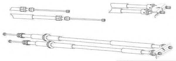 KAWE FO02229 Трос, стоянкова гальмівна система
