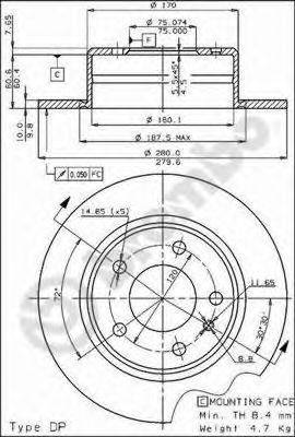 BRECO BS7221 гальмівний диск