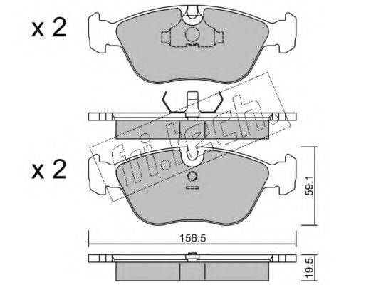 FRI.TECH. 1890 Комплект гальмівних колодок, дискове гальмо