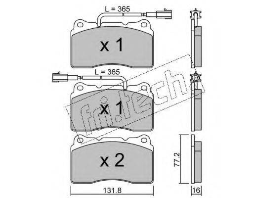 FRI.TECH. 2974 Комплект гальмівних колодок, дискове гальмо