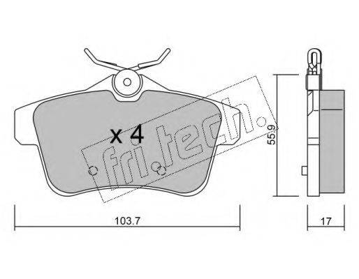 FRI.TECH. 8720 Комплект гальмівних колодок, дискове гальмо