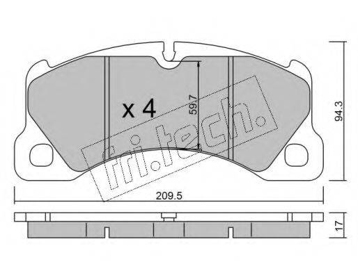 FRI.TECH. 9733 Комплект гальмівних колодок, дискове гальмо