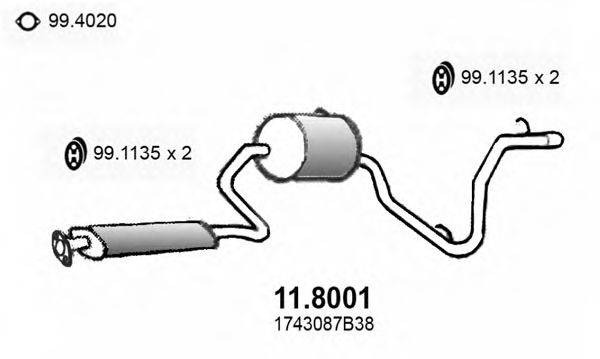 ASSO 118001 Середній/кінцевий глушник ОГ