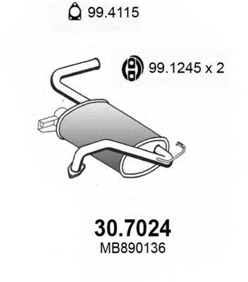 ASSO 307024 Глушник вихлопних газів кінцевий