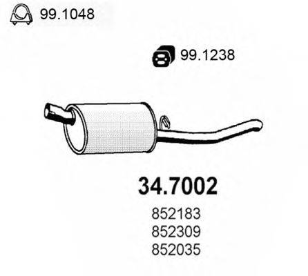 ASSO 347002 Глушник вихлопних газів кінцевий