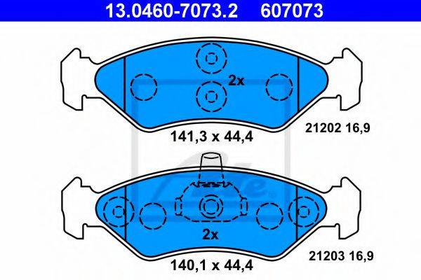 ATE 13046070732 Комплект гальмівних колодок, дискове гальмо
