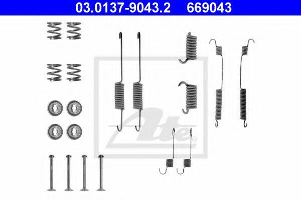ATE 03013790432 Комплектуючі, гальмівна колодка