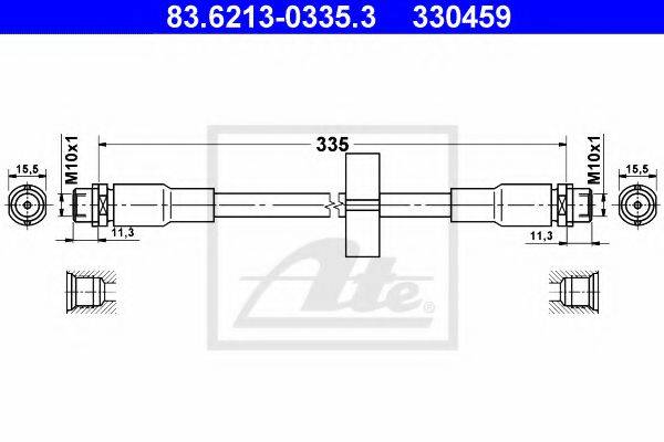 ATE 83621303353 Гальмівний шланг