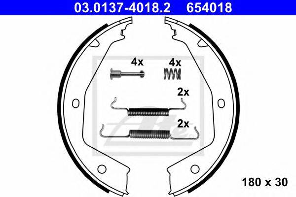ATE 03013740182 Комплект гальмівних колодок, стоянкова гальмівна система