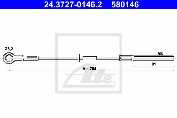 ATE 24372701462 Трос, стоянкова гальмівна система