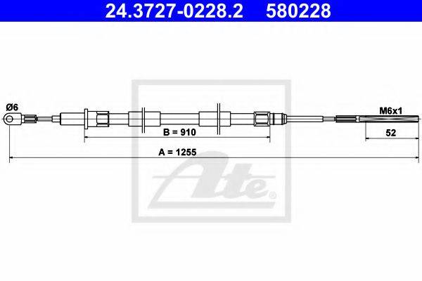 ATE 24372702282 Трос, стоянкова гальмівна система
