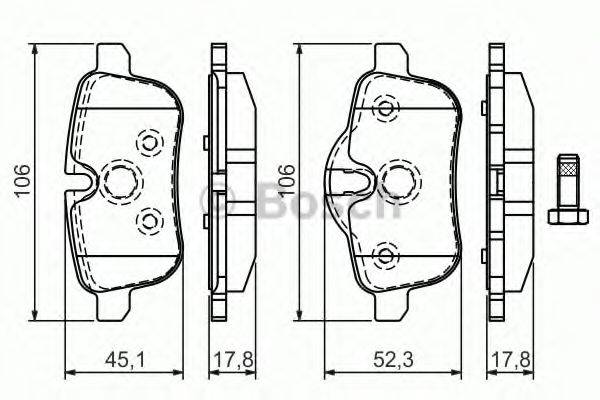 BOSCH 0986494450 Комплект гальмівних колодок, дискове гальмо